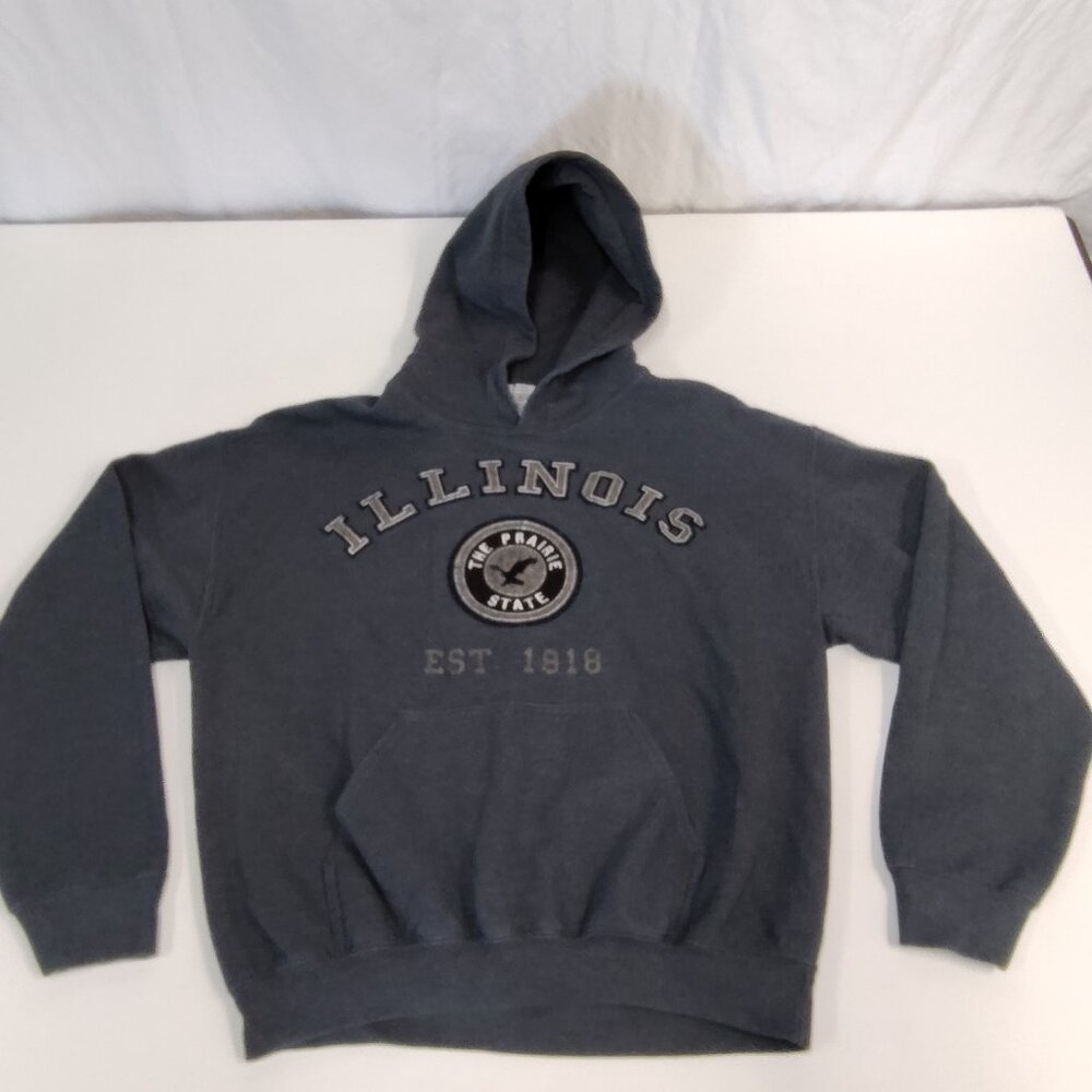 Gildan Hoodie Sweatshirt Illinois EST 1818 The Prairie State Size M Cotton Blend